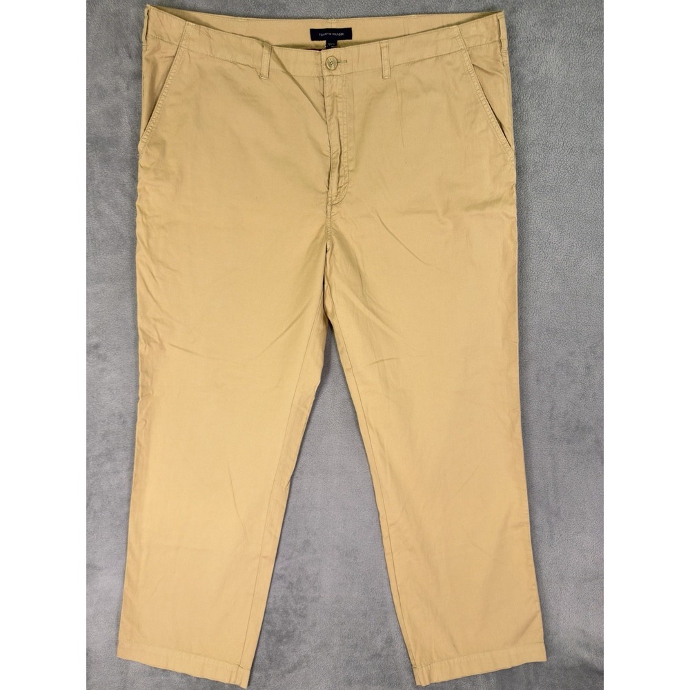 New Tommy Hilfiger Pants‎ Mens 42x32 Tan Khaki Chino Relaxed Fit Straight